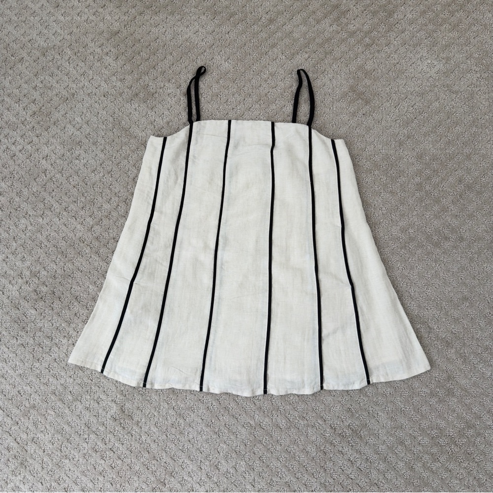 Commense Ivory and Black Striped Dress
